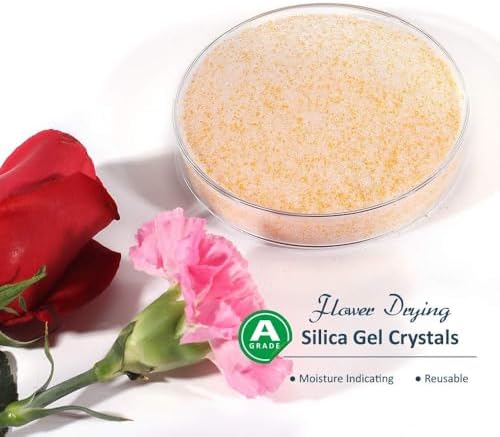wisedry Silica Gel Flower Drying Crystals - 5 LBS, Color Indicating, Reusable
