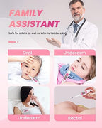 femometer Digital Basal Thermometer, Accurate Baby Thermometer for Fever, 1/100th Degree High-Precision Oral Thermometer for Pregnancy & Natural Family Plan Pink
