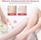Epilator for Women Facial Hair Removal, Smooth Glide Electric Epilator with LED Light, Rechargeable Electric Hair Remover for Face, Bikini, Arms & Legs, Women's Electric Tweezers for Facial Use