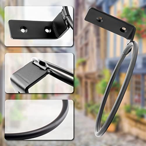 Jiozermi 2-Pack 4 inch Flower Pot Holder Ring, Wall Mounted Metal Planter Hanger, Indoor Use, Matte Black, 40 lbs Capacity
