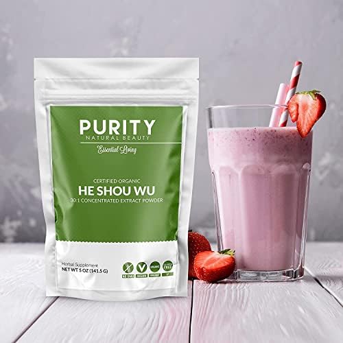 Certified Organic He Shou Wu - Large 5oz Bag of 30:1 Concentrated-Fo-ti - Organic Foti Extract- Fo ti He Shou Wu Organic (Pack of 3-15 Ounces)