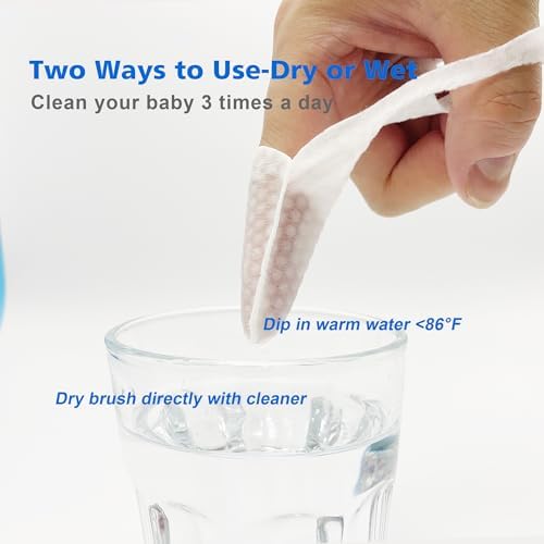 102PCS Disposable Tongue Cleaner, Newborn Finger Toothbrush, Soft Gauze Mouth Cleaner for Infant Gum & Teeth Care, Wet & Dry Oral Cleaning Wipes, 0–36 Months