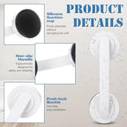 Geelin Burbell 8 Pack Grab Bars for Bathtubs and Showers Shower Handles with Strong Suction Cups 7.5 Inch Heavy Duty Safety Bars for Seniors Elderly Tub Handicap Handrails for Bathroom Assist