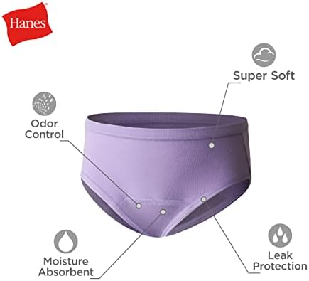 Hanes Toddler Girls' Potty Trainer Brief, Moisture-Wicking Panty, Odor Protection Potty Trainer Underwear, 6-Pack
