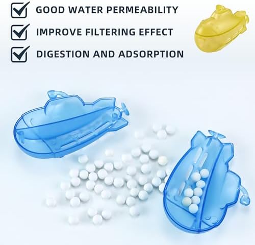 AMI PARTS Humidifier Tank Cleaner Adorable Submarine Purifie Water Soften Hard Water for Warm&Cool Most Humidifiers and Fish Tank 18-Pack (Blue& Yellow)