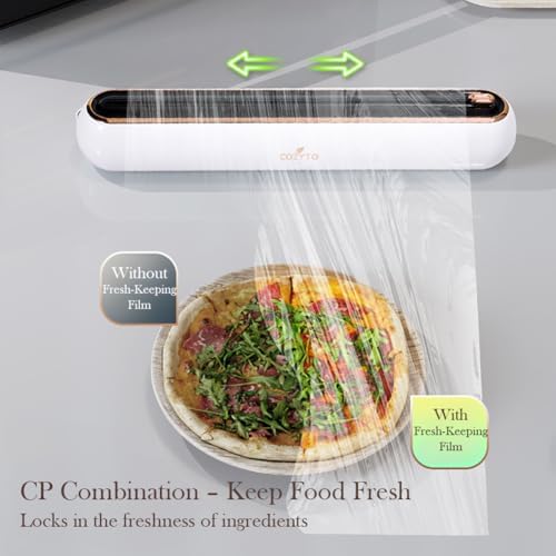 EasyCutter- The Premium Effortless Cling Film Dispenser for Every Kitchen by COZYTO (Classic Black)