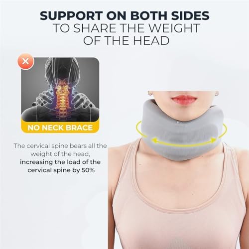 Neck Brace for Neck Pain and Support - Soft Foam Neck Brace Cervical Collar for Sleeping Breathable Neck Support Brace Wraps Keep Vertebrae Stable and Aligned for Women & Men, 1 Pcs, Gray