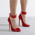 Unisex Men's Women's Round Toe High Heels Stiletto Pumps Dress Party Shoes
