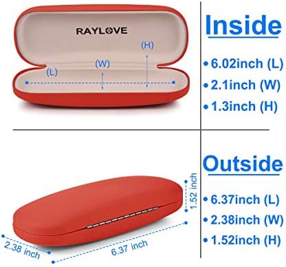 RayLove Unisex Hard Shell Eyeglasses Cases, Protective Case For Glasses
