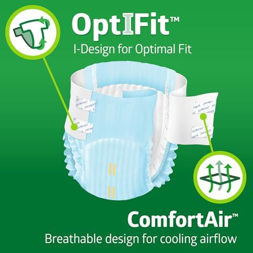 FitRight Extra+ Adult Diapers, Disposable Incontinence Briefs, Leak-Proof Diaper, Absorbent Briefs for Men and Women, Maximum Protection, Large, 44 – 56 in, 20 Briefs per Bag