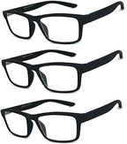Men Women Retro Square Rubberized Frame Reading Glasses Spring Hinges