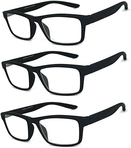 Men Women Retro Square Rubberized Frame Reading Glasses Spring Hinges