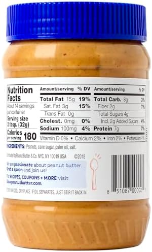 Peanut Butter & Co. Crunch Time Peanut Butter, Non-GMO Project Verified, Gluten Free, Vegan, 16 Ounce Jars (Pack of 2)