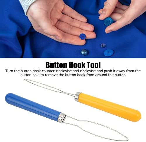 2Pcs Button Hooks, Button Assist Device Button Helper Tool Clothing Buttoning Aids for Elderly and Disabled Person