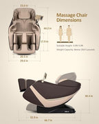 RELX 2026 Massage Chair Full Body, Zero Gravity Airbag Shiatsu Massage Chair with SL-Track, Heating, AI Control, Body Scan, 13 Modes, Foot Rollers, and Deep Yoga Stretch (Coffee)
