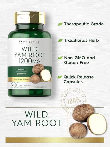 Carlyle Wild Yam Root Capsules | 200 Count | Non-GMO, Gluten Free | Traditional Herb Extract