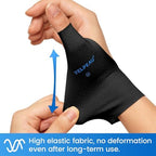 VELPEAU Elastic Thumb Wrist Support Brace (Pack of 2), Splashproof Compression Sleeve for Arthritis Pain, Tendonitis, Sprains, Sports, Splint Liner, Fits Left & Right Hands (Long Version - Black, Small)