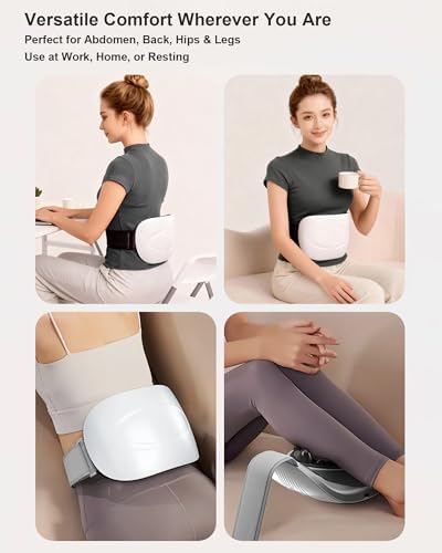 Abdominal Massager Belt – Electric Belly, Stomach & Tummy Massage Machine and Tool with Dual Kneading Discs, Soothing Heat, Wireless & Rechargeable
