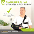 ErgoFoam Shoulder Sling with Abduction Pillow - Premium Abduction Sling Designed for Athletes - Arm Sling Shoulder Immobilizer With Pillow (Left)