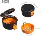 ARGOMAX Leak Proof Retainer Cleaner Case, Denture Cups for Soaking Dentures, Denture Travel Case (Black + Orange).