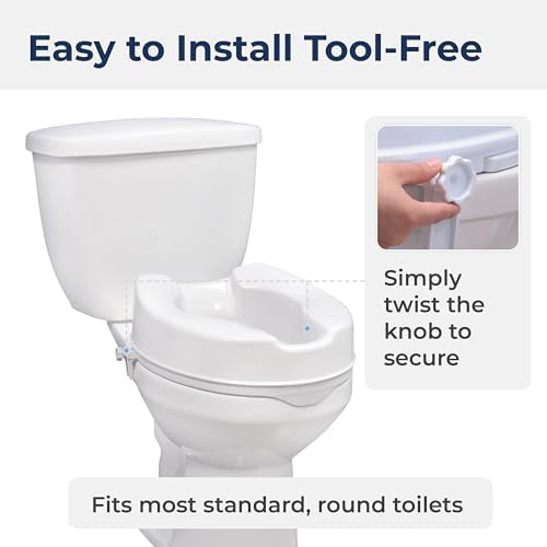 Drive Medical Raised Toilet Seat with Lock, Standard Seat, 4"