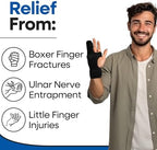 Metacarpal Finger Splint Hand Brace | Little Pinky Finger Splint For Boxer Fractures l Broken Ring or Hands Cast |Trigger Immobilizer Straightener l Ulnar Gutter Support | Boxer Brace | RIGHT L/XL