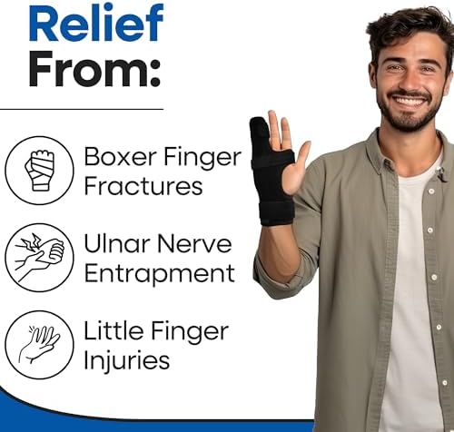 Metacarpal Finger Splint Hand Brace | Little Pinky Finger Splint For Boxer Fractures l Broken Ring or Hands Cast |Trigger Immobilizer Straightener l Ulnar Gutter Support | Boxer Brace | RIGHT S/M