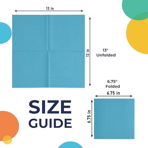 Party Solids Turquoise Paper Napkins Disposable Everyday 200 Pcs 2 Ply Turquoise Dinner Napkins Paper Everyday For Parties & Party Supplies