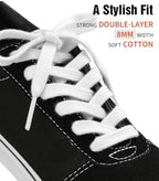 Handshop 2 Pairs Flat Athletic Shoelaces 5/16" in 40"-63" Wide Sneaker Replacement Shoe Laces