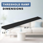1" Rise Rubber Threshold Ramp for Doorways, 35.5" Wide Heavy Duty Wheelchair Ramp 2000 Lbs, Cuttable for Door Threshold, Garage, Shower, Robot Vacuum