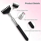 2 Pack Back scratchers Set,Rubber Handles and Stainless Scratch Heads Back Scratcher Extendable,for Back,Neck,Shoulders,Beautiful Present Packaging Gifts for Thanksgiving,Christmas (Black)