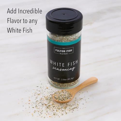 Fulton Fish Market White Fish Seasoning, Lemon Citrus Seafood Spice Rub for Fish, Shrimp & Lobster, Crafted Blend, 3 oz