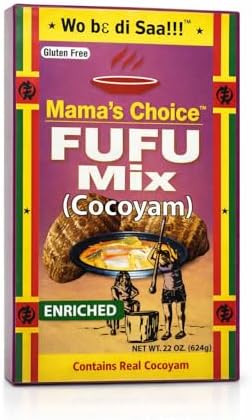 Fufu Mix Cocoyam – Authentic African Fufu Flour, Gluten Free Cocoyam Fufu Powder, Smooth Traditional Swallow for Egusi, Okra & African Soups, Enriched, 22 oz (624g) - Mama’s Choice