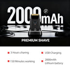 VGR 334 Foil Shaver for Men, Professional Electric Razor for Shaving Face & Bald Head, 10000RPM Vector Motor, Double Titanium Foils, LED Display, USB Charging Base, Men's Electric Shavers for Barbers