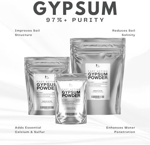 97% Pure Gypsum Powder, 1 lb – High Solubility Calcium Sulfate Dihydrate for Soil, Gardens, Lawns, and Mushroom Substrate