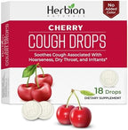 HERBION Naturals Cough Drops, Dietary Supplement, Soothes Cough, for Adults and Children Over 6 Years, No Artificial Flavor, No Added Color, 108 Count, Cherry, Pack of 6