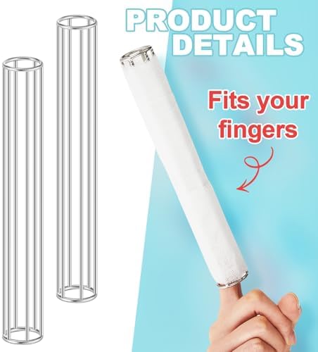 Zonon 4 Pcs Finger Tube Gauze Surgitube Metal Applicator Cage Bandage Tubular Tool Kit for Toes Fingers Homes Offices Hospital, Measure Your Finger Width Beforehand(1.18 x 7.5 Inch)