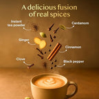 VAHDAM Instant Chai Latte - 10 Sachets (7.7 Oz / 220g) | Authentic Indian Chai with Natural Spices | Just Add Water, No Steeping Required | Creamy Chai Latte Anytime