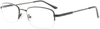 Eyekepper Bendable Titanium Memory Reading Glasses Men Women Half-Rim Readers (Black,+ 2.50)
