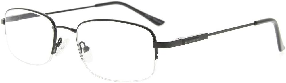 Eyekepper Bendable Titanium Memory Reading Glasses Men Women Half-Rim Readers (Black,+ 2.50)