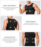 Mens Compression Shirt Slimming Body Shaper Vest Workout Tank Tops Abs Abdomen Undershirts
