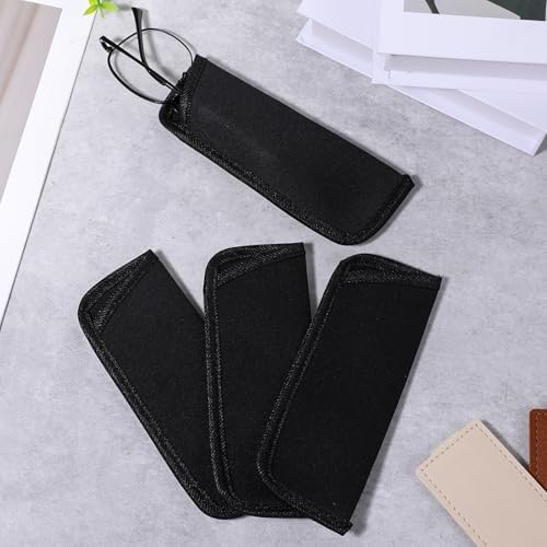 6 Pcs Soft Glasses Case, Black EVA Spectacle Pouch Portable Reading Glasses Protective Pouch Travel Spectacle Eyeglasses Storage Sleeve for Carrying Men Women Sunglasses Eyeglasses