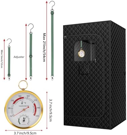 Andelov Sauna Thermometer and Hygrometer (Fahrenheit) with Lanyard Mount, Portable Temperature & Humidity Monitor for Steam Sauna Box, Infrared/Indoor/Home Sauna Accessories