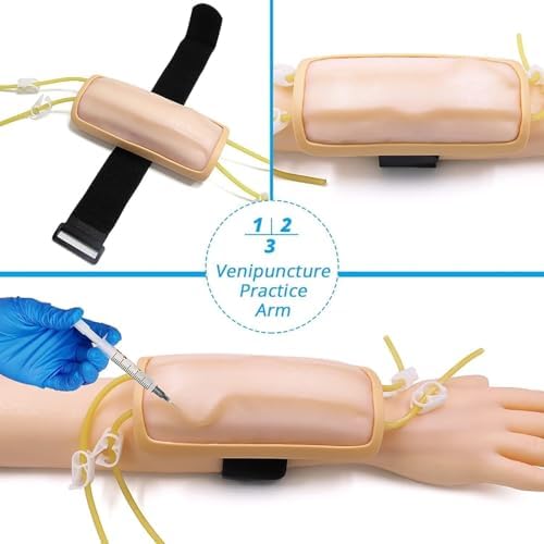 Forearm Venous Puncture Model, Nurses IV Practice Kit , Wearable Arm Injection Training Mold, Taking Blood Training Practice Model, Intramuscular Model, for Training Nurses and Medical Students