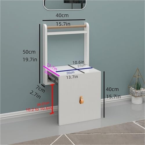 Wall-Mounted Shoe Changing Stool Hanging Folding Stool Thin Floating Seat for Entryway Bathroom Small Spaces Lightweight(Gray)