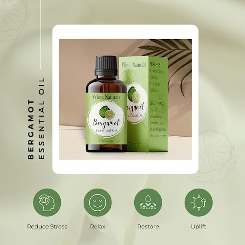 Organic Bergamot Essential Oil - 100% Pure & Natural -Premium Therapeutic Grade with Premium Glass Dropper - Undiluted Natural/Homeopathic Aromatherapy Scented, Great for DIY Soap Making, Massage
