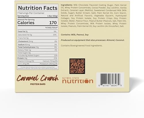 HEALTHWISE CARAMEL CRUNCH BAR - 35 SERVINGS (5 BOXES) - HIGH PROTEIN - LOW CARB