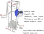 Steel Cylinder Tank Rack with Protective Chain & Fixing Screws, Floor Mount Cylinder Bracket, Gas Cylinder Fixed Shelf for Laboratory Factory(White (1 pc),10.6inch/27cm)