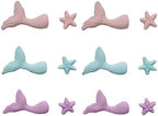 Sentovac 12pcs Edible Mermaid and Starfish Cake Sprinkles | Cake and Cupcake Topper Decorations | Edible Sprinkles for Decorating