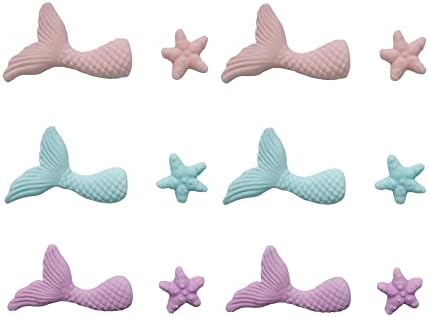 Sentovac 12pcs Edible Mermaid and Starfish Cake Sprinkles | Cake and Cupcake Topper Decorations | Edible Sprinkles for Decorating